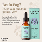 Lion’s Mane Deep Focus Drops (50ml) with Ashwagandha & Ginseng